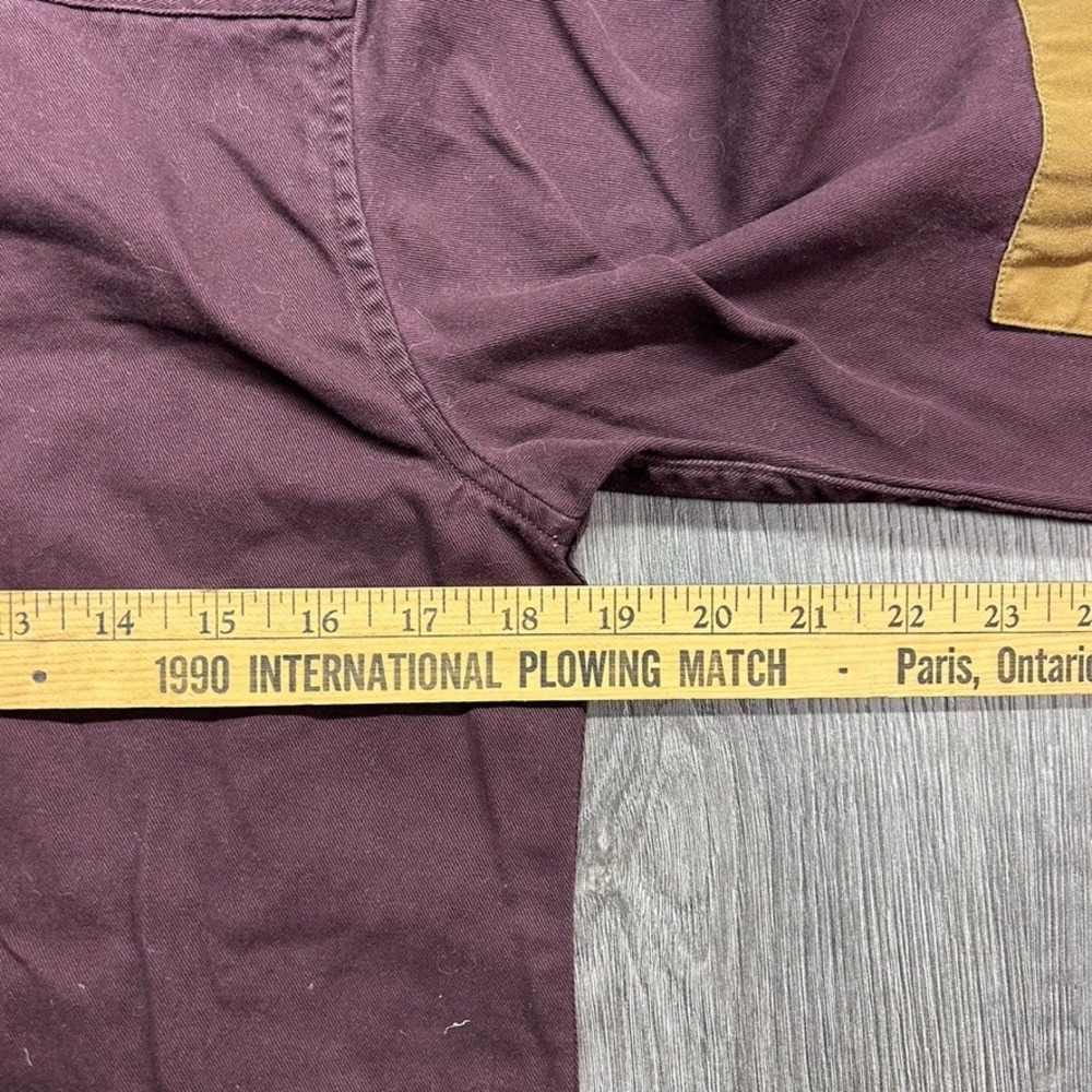 Ralph Lauren Mens Custom Fit Military Shirt Burgundy Space Patch Elbow Pads M - Picture 7 of 8